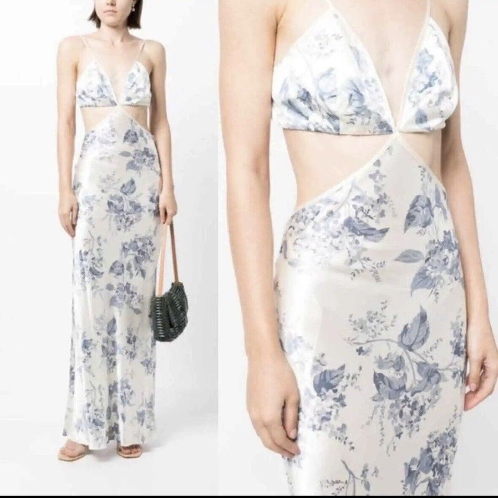 Brand New Reformation Poppies Silk Dress Lupine